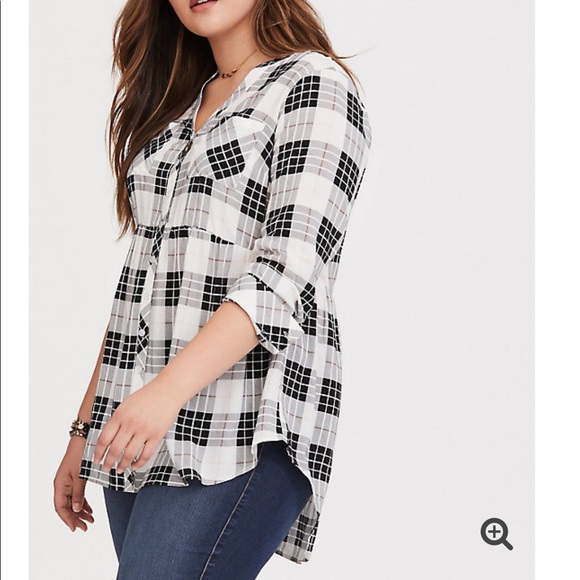 ❌SOLD❌ EMMA - PLAID CHALLIS BABYDOLL TUNIC - Picture 1 of 6